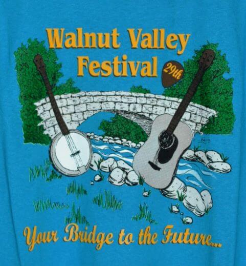 "29th Walnut Valley Festival, Your Bridge To The Future..." Tshirt Front