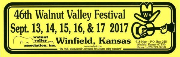 46th Walnut Valley Festival Bumper Sticker (2017)