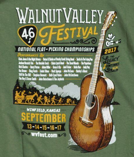 Official 2017 Walnut Valley Festival Worker T-Shirt