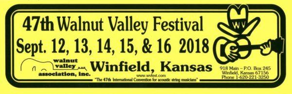 47th Walnut Valley Festival Bumper Sticker (2018)