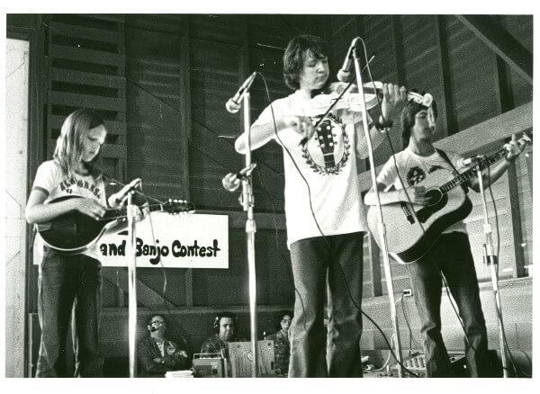 Mark O'Conner playing fiddle at the Walnut Valley Festival in 1975