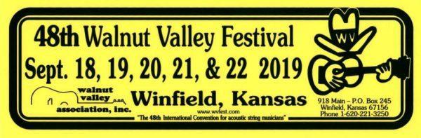 48th Walnut Valley Festival Bumper Sticker (2019)