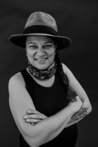 Black & white headshot of musician, Elexa Dawson