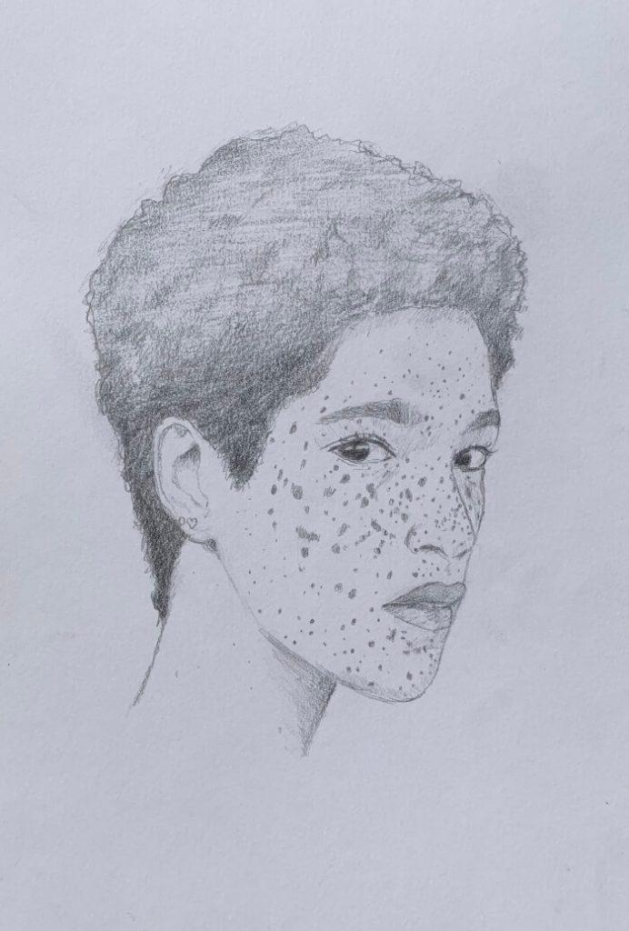 Portrait of a person with freckles