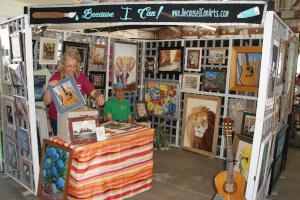 "Because I Can" booth selling paintings