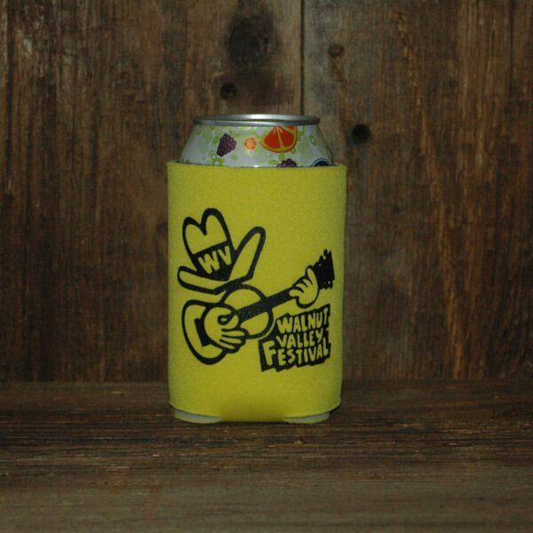 Soft, Yellow Can Koozie with Feisty on the front