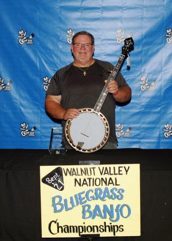 Gary "Biscuit" Davis, Champion,
2021 National Bluegrass Banjo Championship,
Back Stage Promo