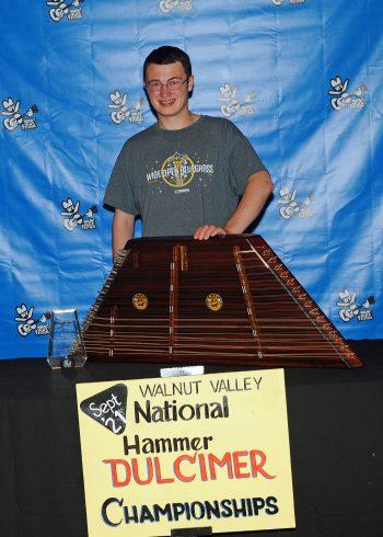 Benjamin Barker, Champion,
2021 National Hammer Dulcimer Championship,
Back Stage Promo