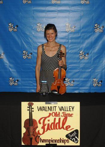 Tashina Clarridge, 2nd Place Winner,
2021 Walnut Valley Old Time Fiddle Championship,
Back Stage Promo
