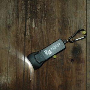 Black LED, Keychain Flashlight, reads "Walnut Valley Festival, 3rd Weekend in September, Winfield, Kansas"