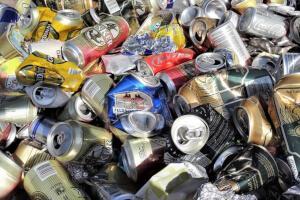 Aluminum cans can be recycled as part of the campground recycling program.